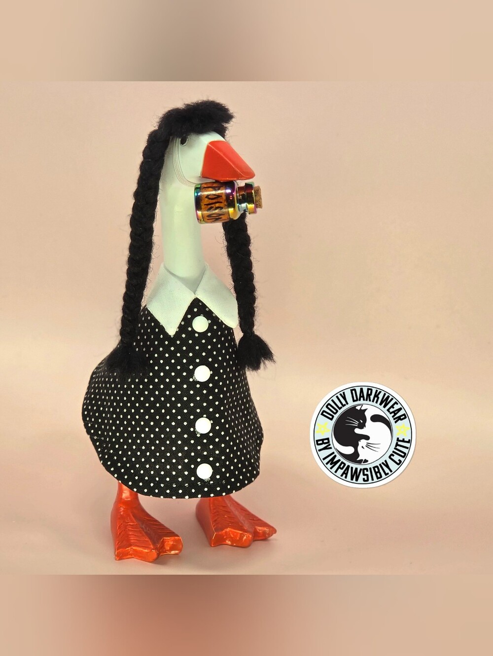 Wednesday Addams 7 Inch Desk Goose Outfit
